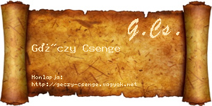 Géczy Csenge névjegykártya